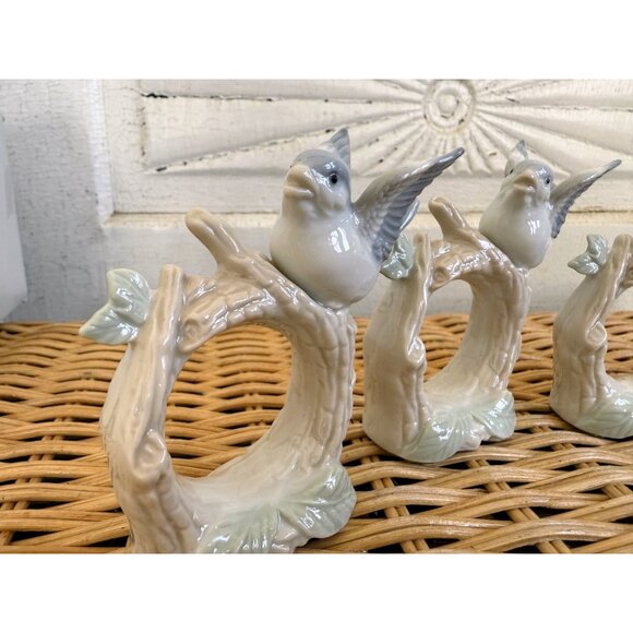 Vintage 60's Otagiri Porcelain Bird Napkin Rings Japan set of 4 - Picture 8 of 11